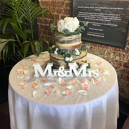 Enoteca bar ramsgate wedding cake on table